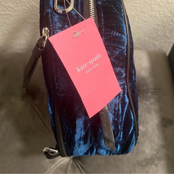 NWT KATE SPADE BRIAR LANE QUILTED CRUSHED VELVET MINI CONVERTIBLE BACKPACK - Picture 12 of 14